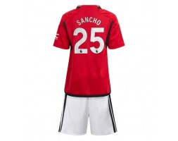 Manchester United Jadon Sancho #25 babykläder Hemmatröja barn 2023-24 Korta ärmar (+ Korta byxor)